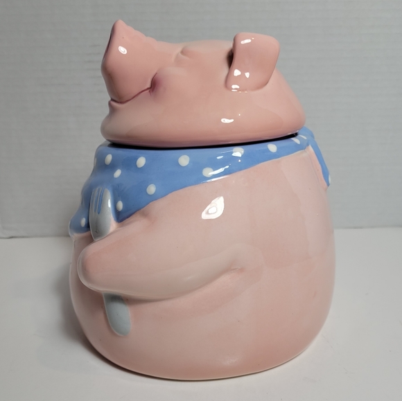 Pink Pig Out Vintage Clay Art Cookie Jar 1991 Excellent - Picture 4 of 16